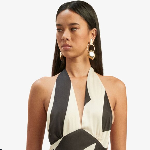 Brand New Bardot Citron Halter Midi Dress - Picture 3 of 10